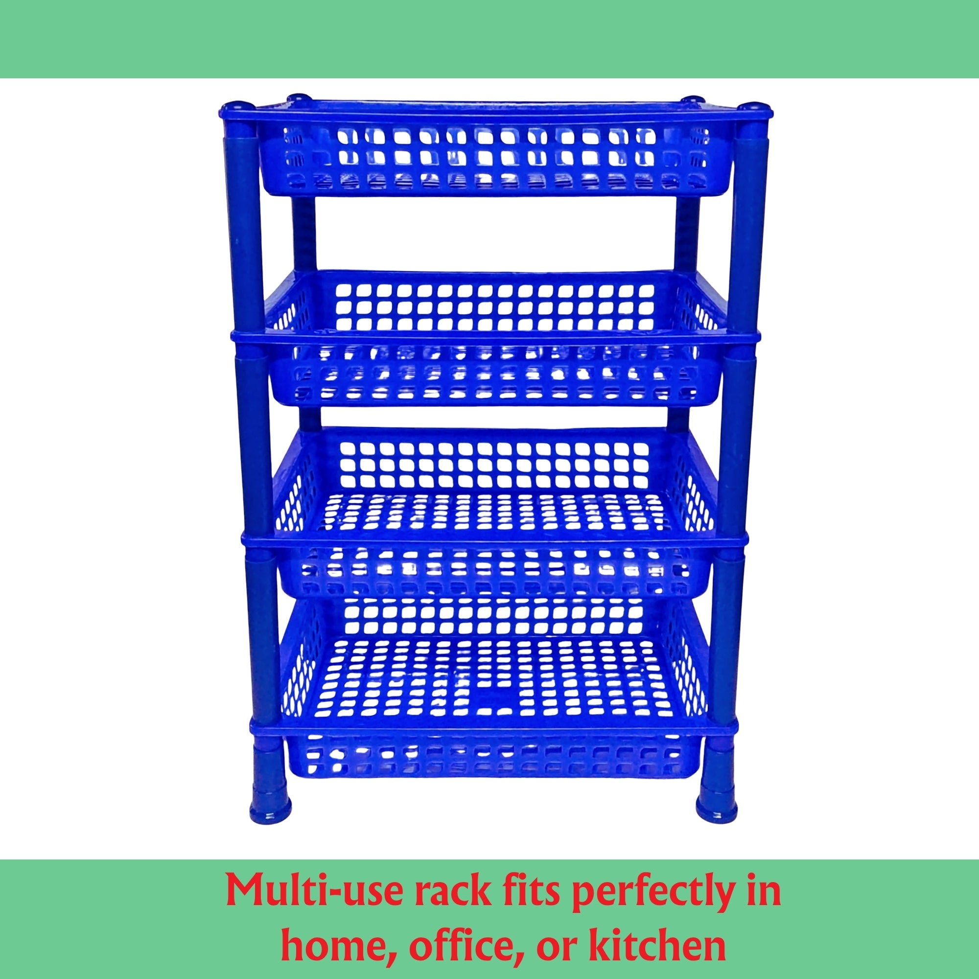 Kitchen Racks Plastic, Vegetable Basket Stand, Plastic Rack Office, Fruits Onion Stand for Kitchen ( 4 Layer)