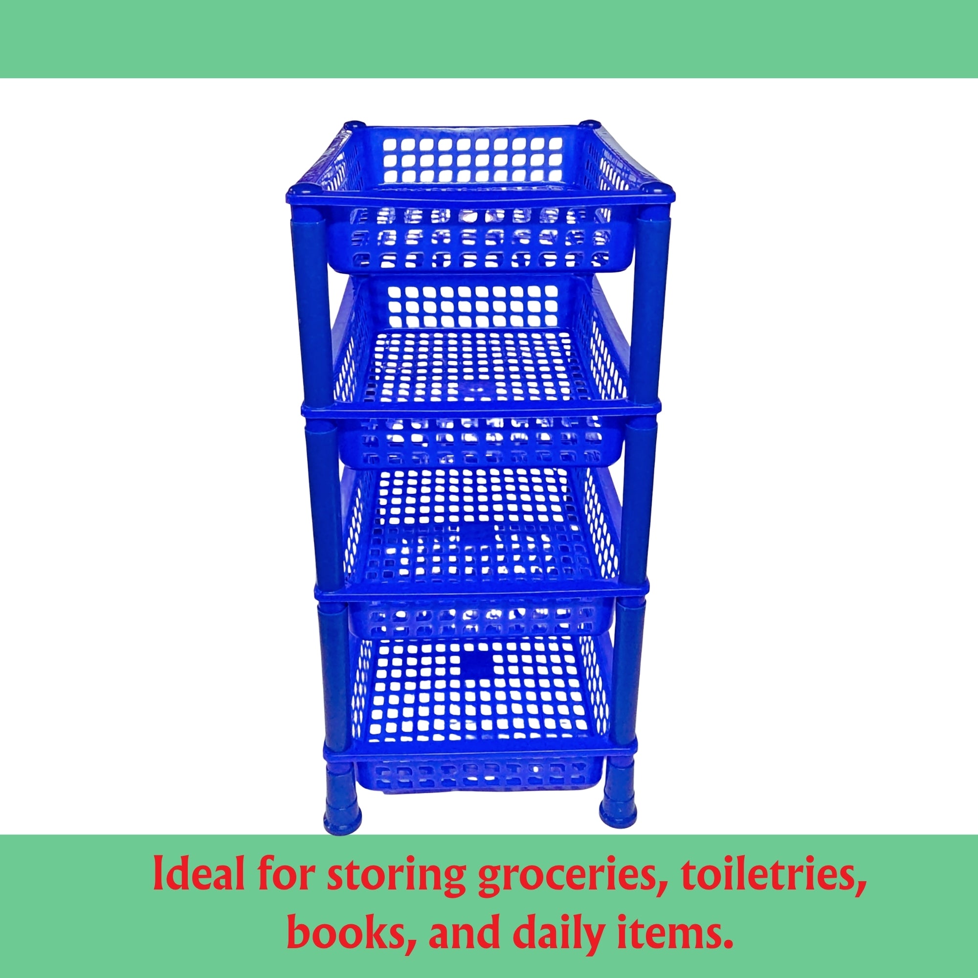 Kitchen Racks Plastic, Vegetable Basket Stand, Plastic Rack Office, Fruits Onion Stand for Kitchen ( 4 Layer)