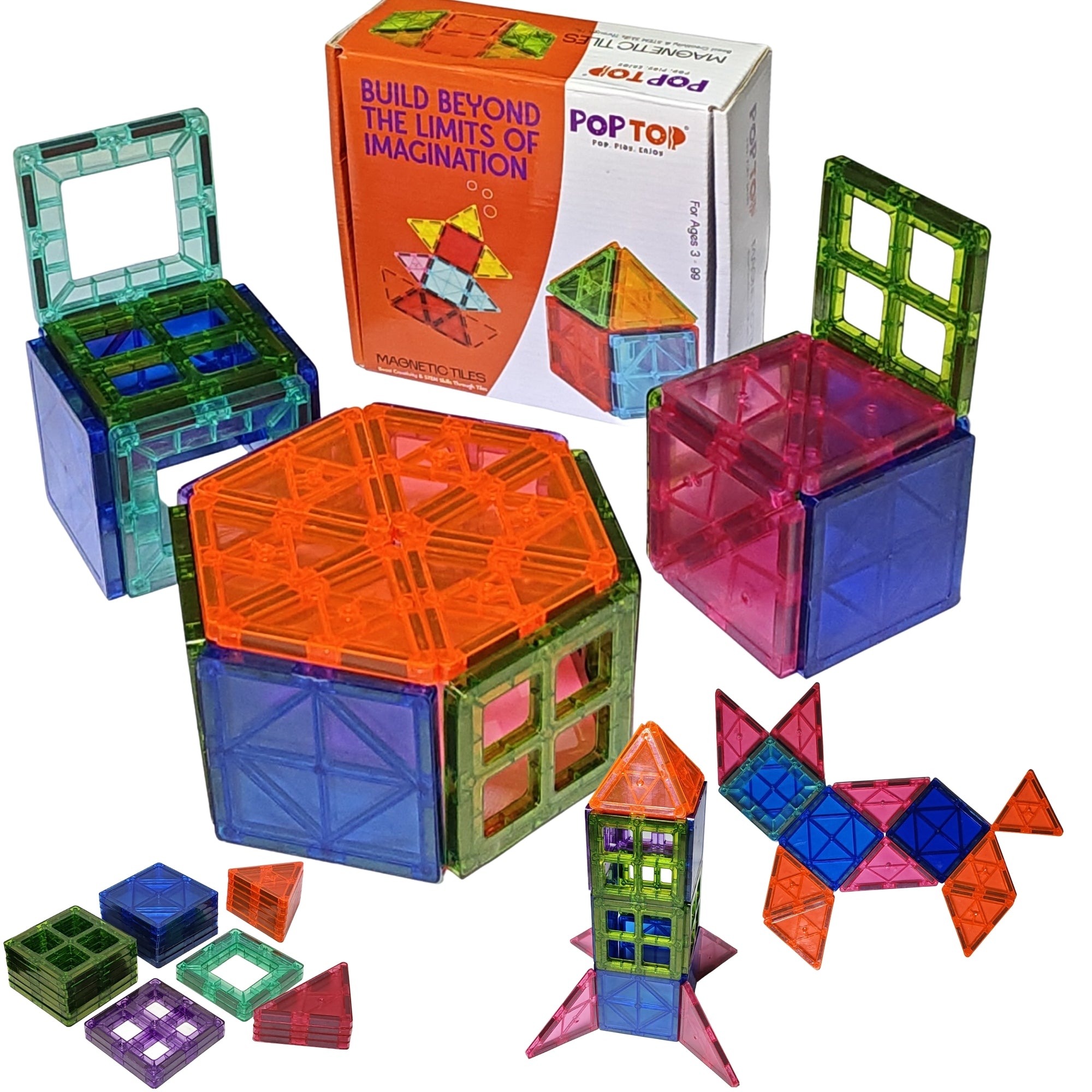 Magnetic Building Tiles for Kids || 26 Pieces || Multicolor Magnetic Construction Blocks for 3to 10 Years kids