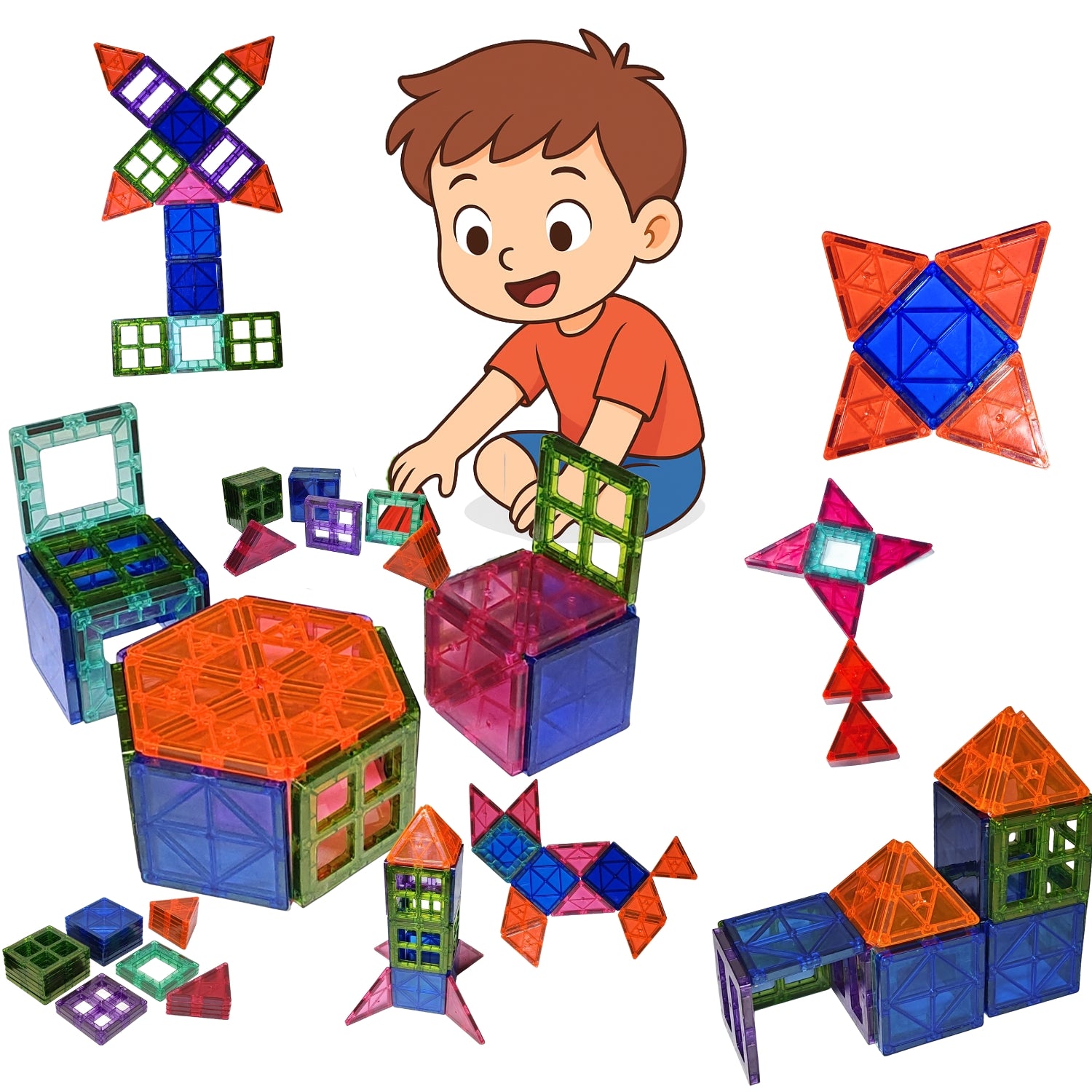 Magnetic Building Tiles for Kids || 26 Pieces || Multicolor Magnetic Construction Blocks for 3to 10 Years kids