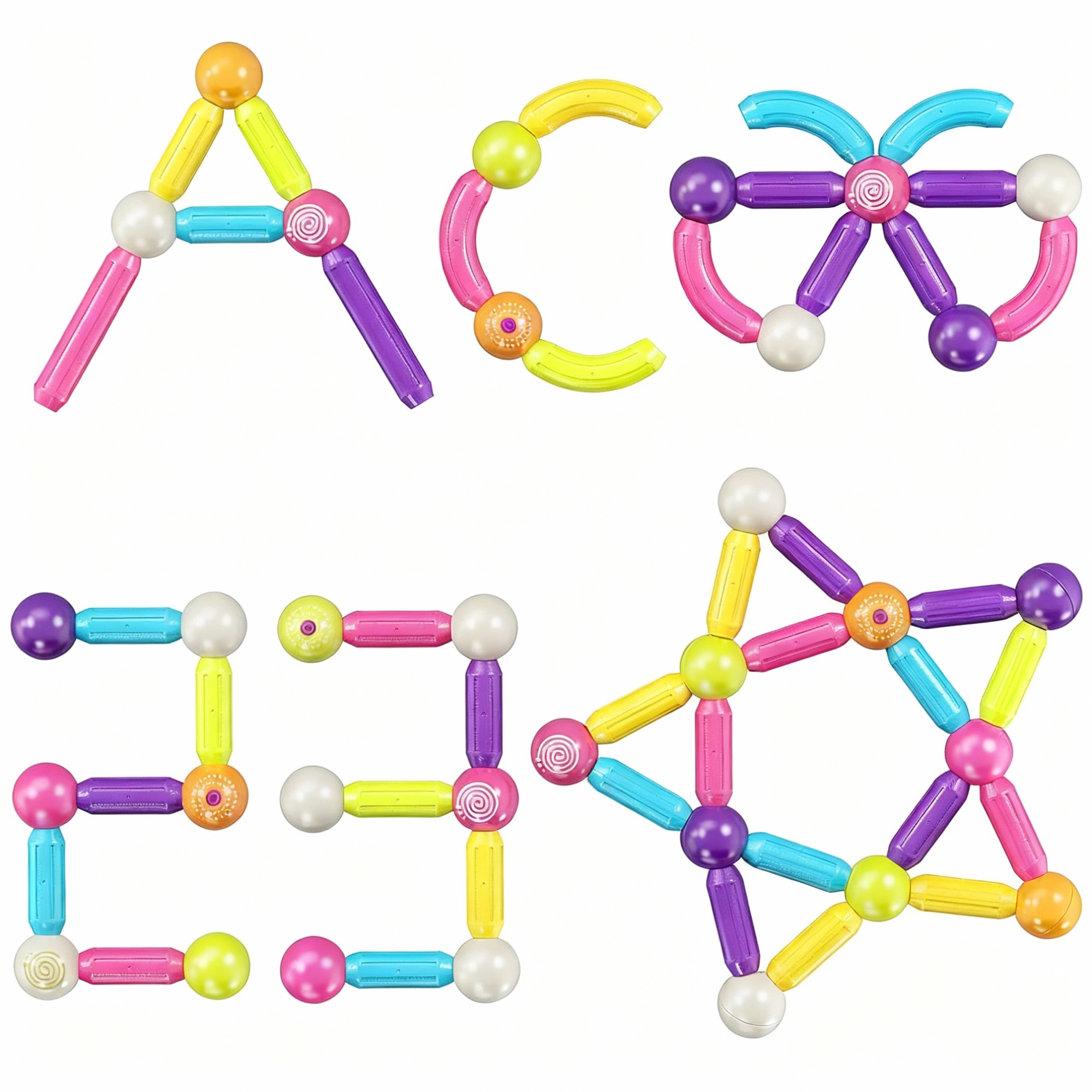 Magnetic Sticks Building Blocks Interactive Safe Learning Toy For Kids (Multicolor) 26 Pieces