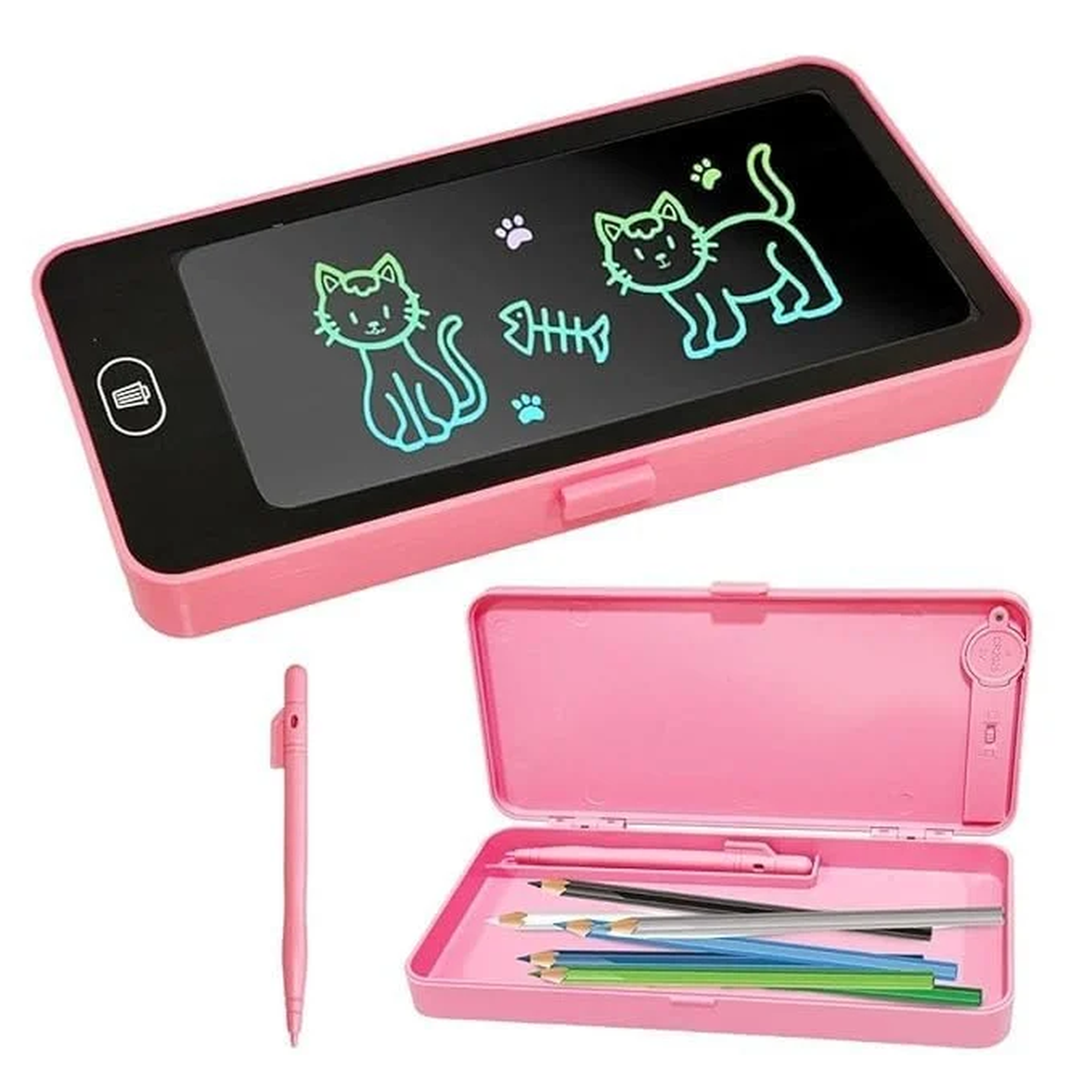 Kids Learning LCD Writing Pad with Pencil Storage Box