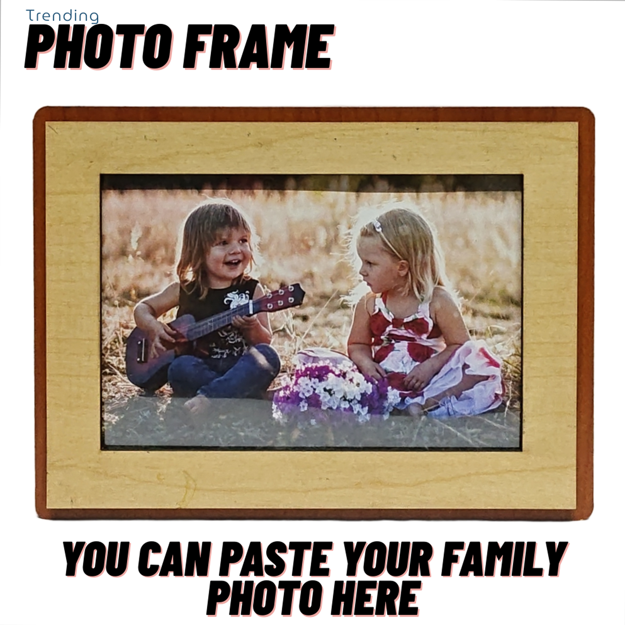 Wooden Money Bank | Piggy Bank Savings Box With Photo Frame for Kids & Adults