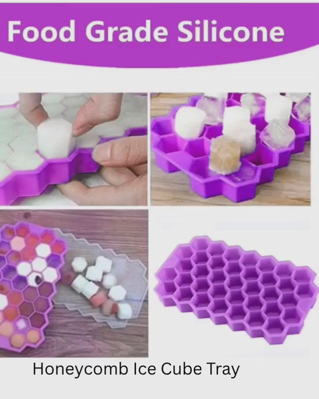 Honey Comb Silicone Ice Cube Tray – Pack of 2