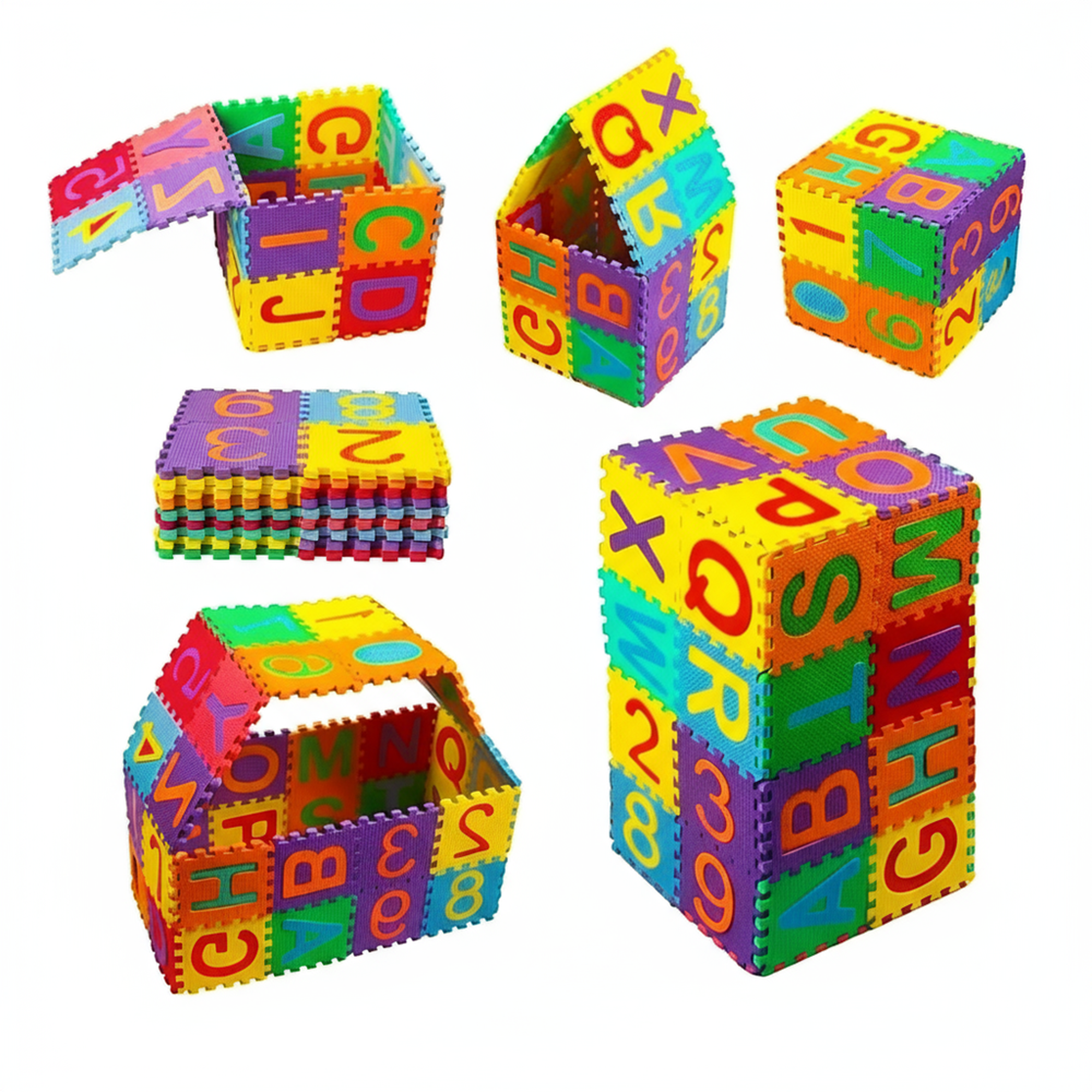 36 Pieces Alphabet & Number Floor Mats for Kids, Puzzle Foam Mat for Children Above 2 Years
