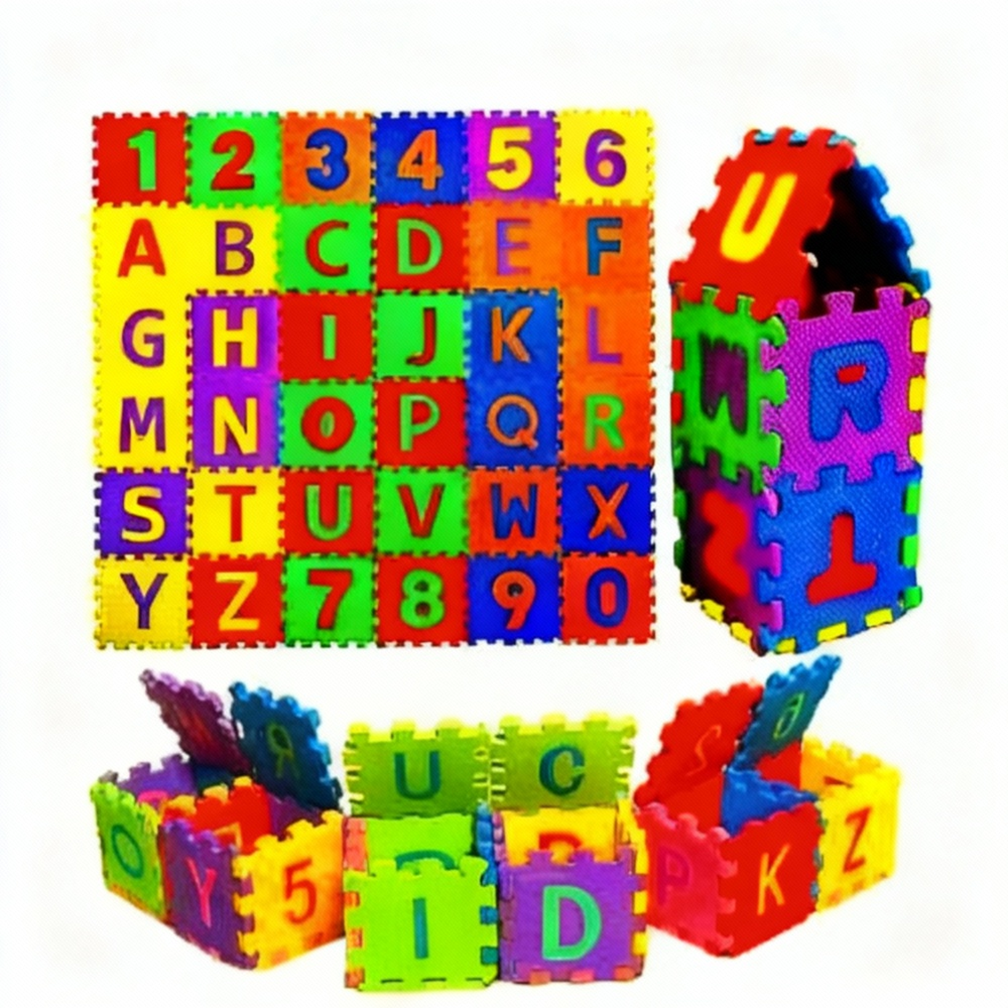 36 Pieces Alphabet & Number Floor Mats for Kids, Puzzle Foam Mat for Children Above 2 Years