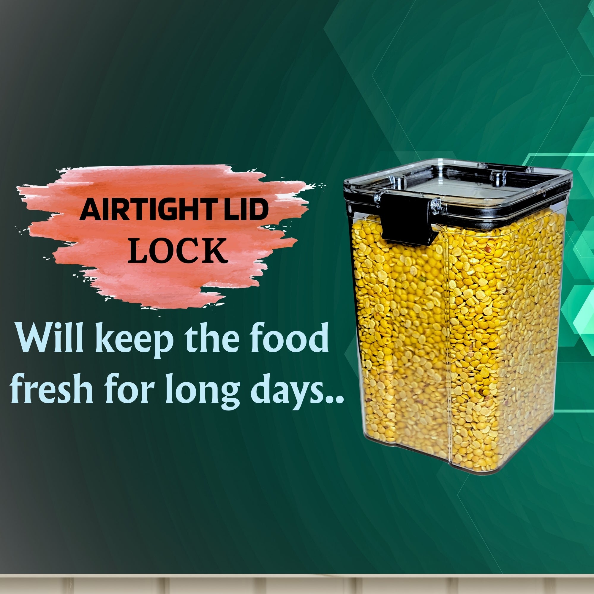 Lock And  Unlock Air Tight Kitchen Containers 1100 Ml [ Pack Of 6]