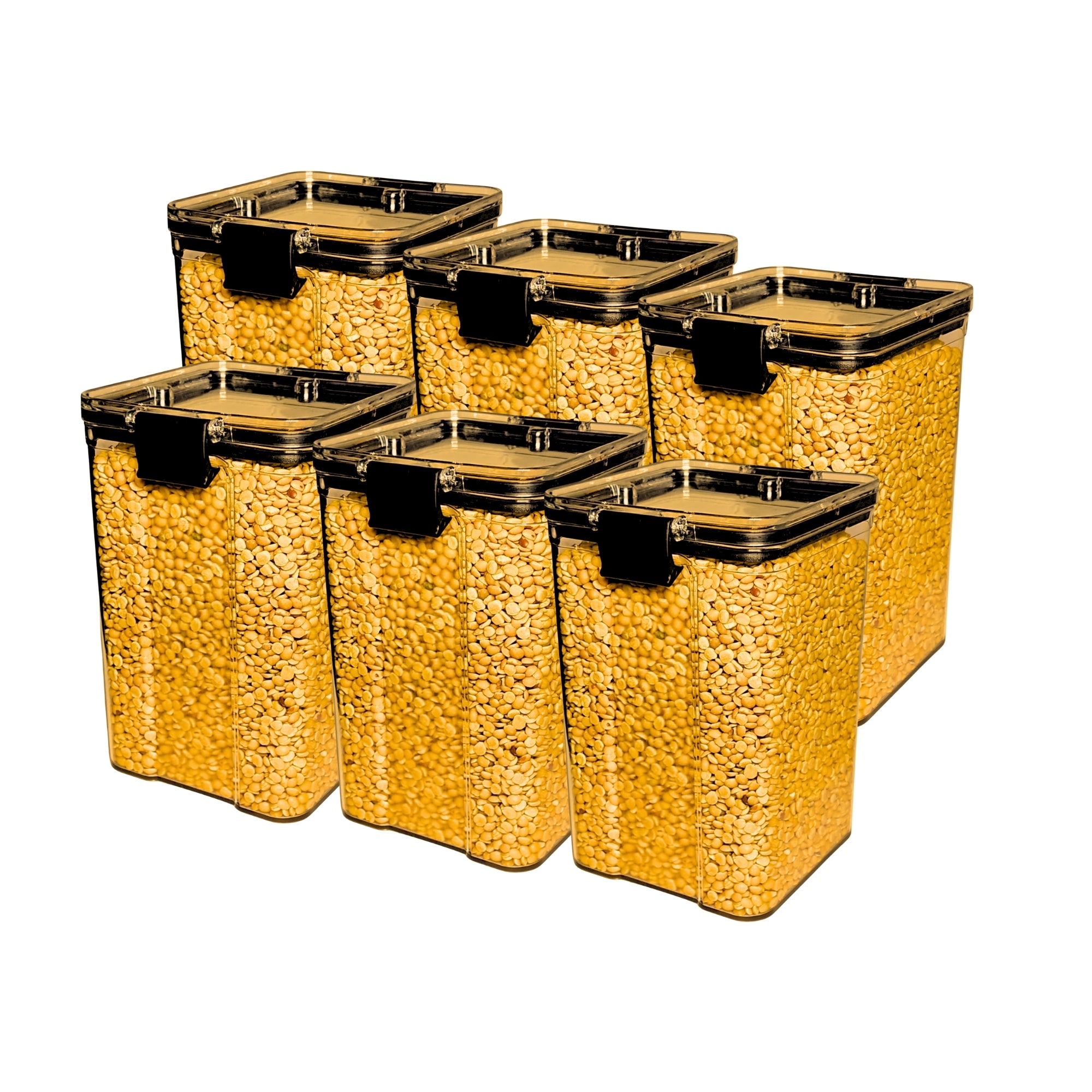 Lock And  Unlock Air Tight Kitchen Containers 1100 Ml [ Pack Of 6]