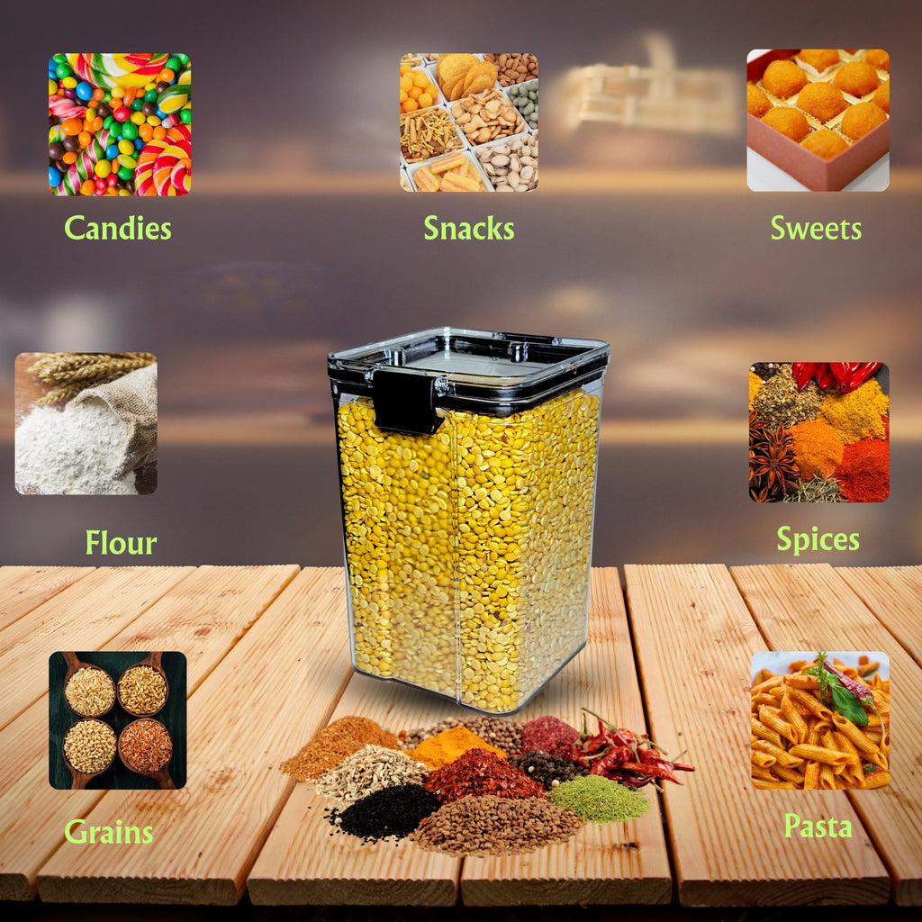 Lock And  Unlock Air Tight Kitchen Containers 1100 Ml [ Pack Of 6]