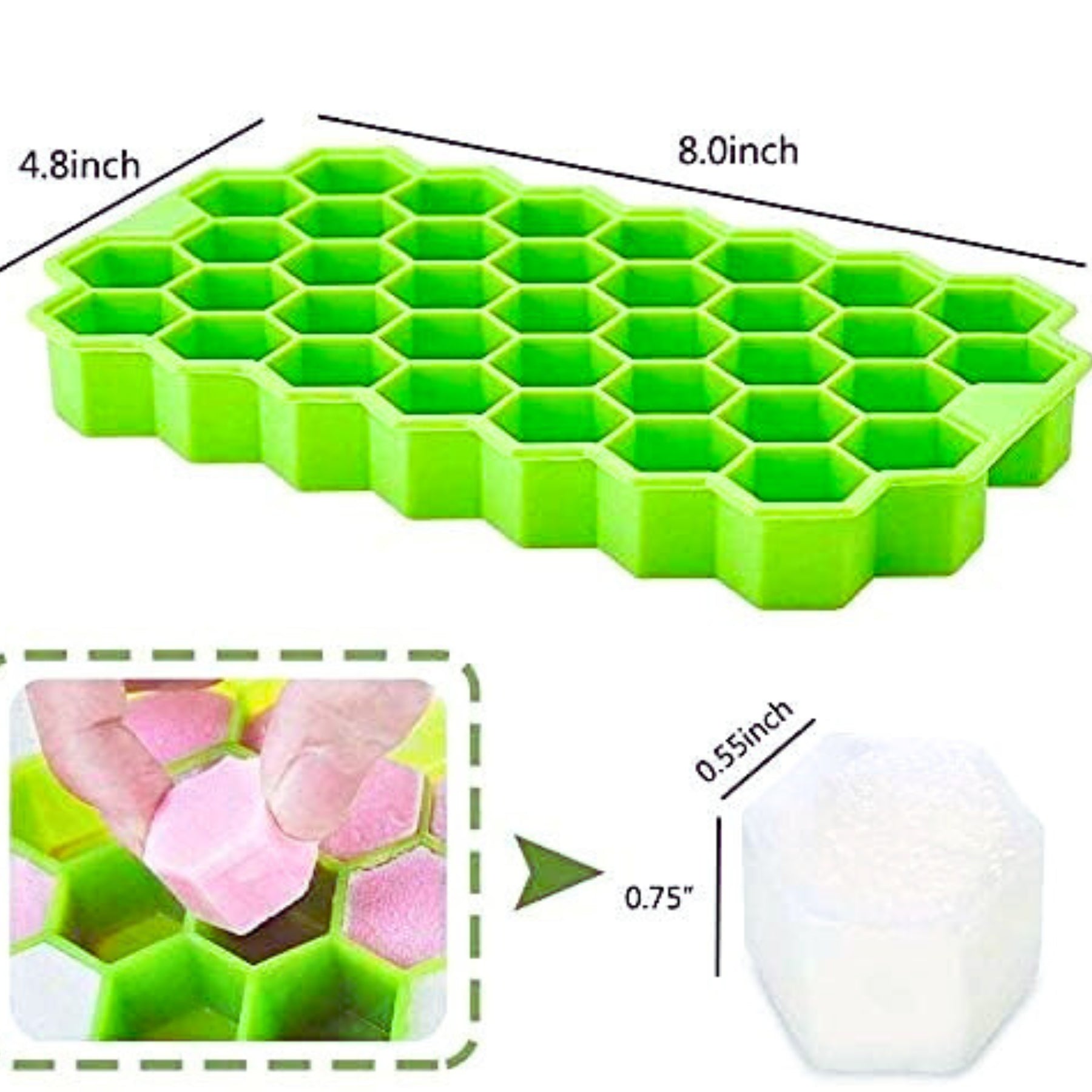 Honey Comb Silicone Ice Cube Tray – Pack of 2