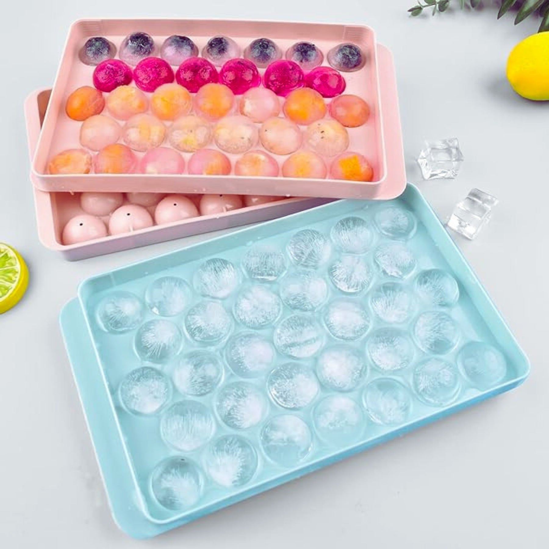 Round Ball Ice Cube Tray Pack Of 2 For Create Perfectly Round Ice Balls