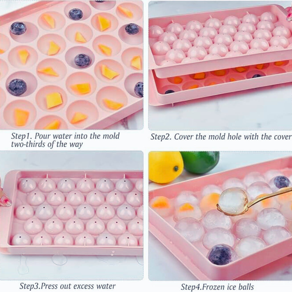 Round Ball Ice Cube Tray Pack Of 2 For Create Perfectly Round Ice Balls