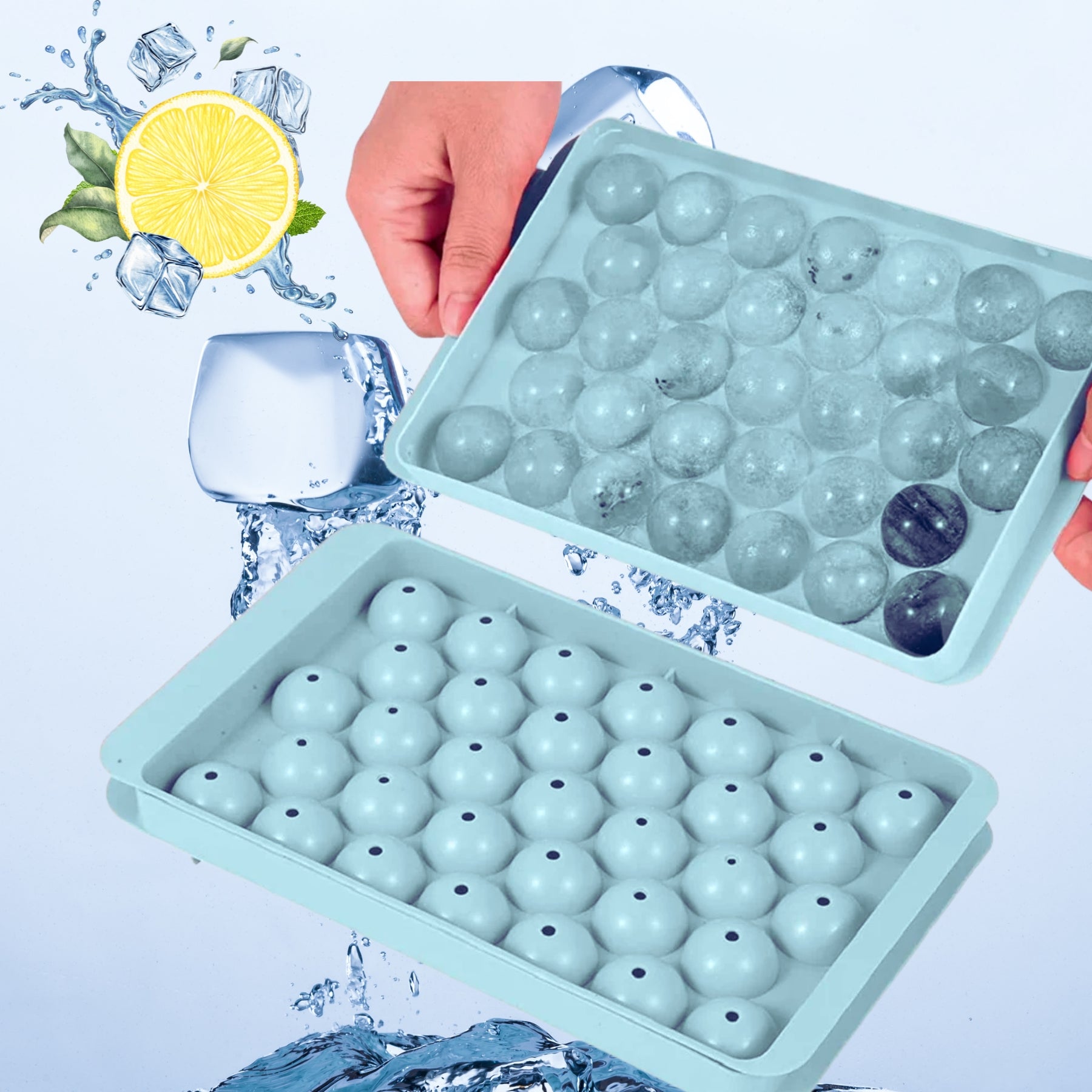 Round Ball Ice Cube Tray Pack Of 2 For Create Perfectly Round Ice Balls