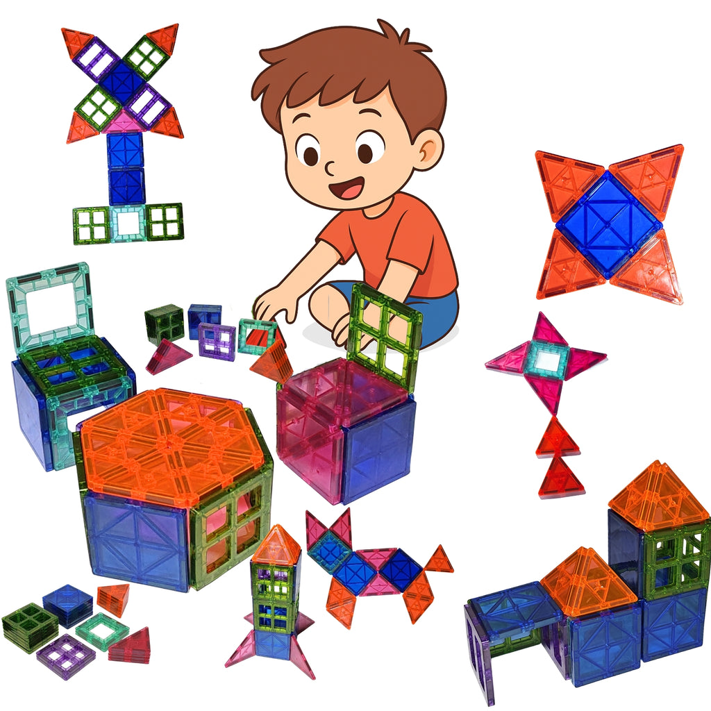 Magnetic Building Tiles for Kids || 26 Pieces || Multicolor Magnetic Construction Blocks for 3to 10 Years kids