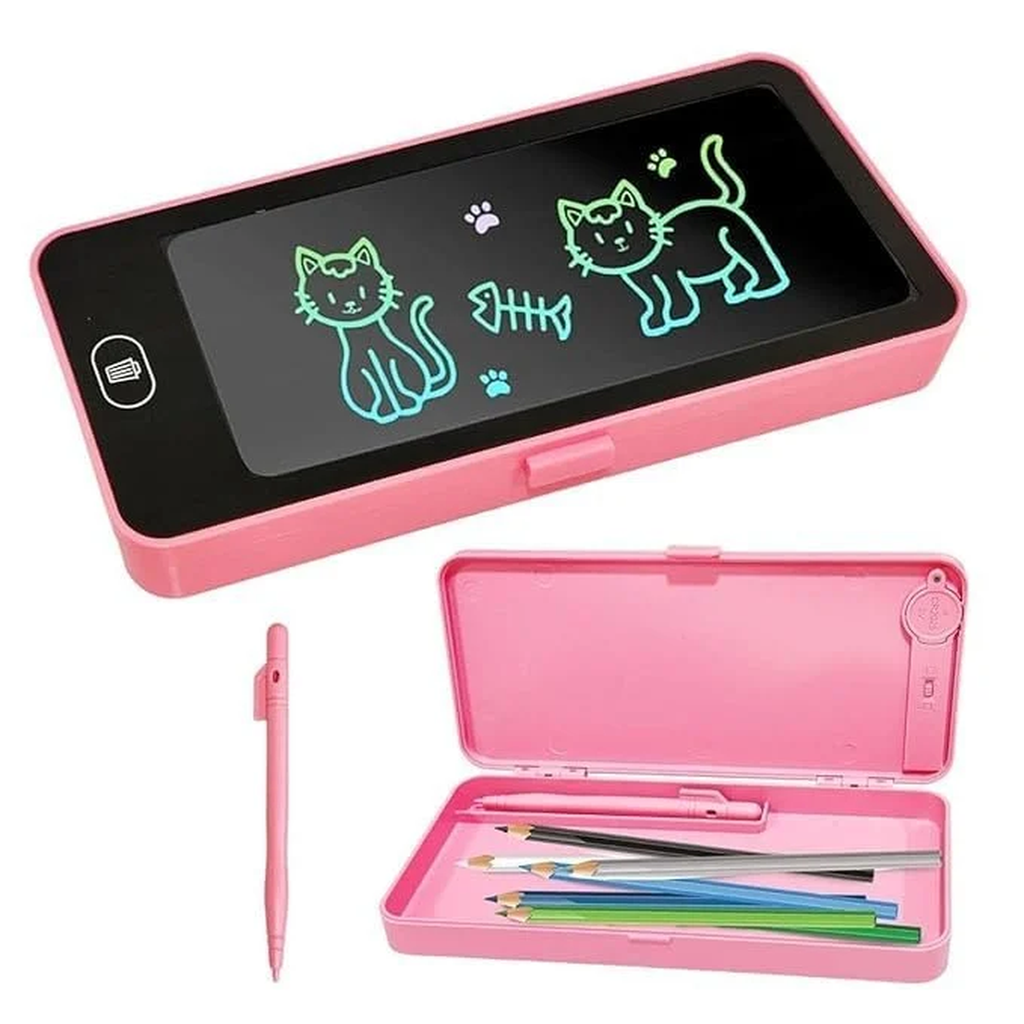 Kids Learning LCD Writing Pad with Pencil Storage Box